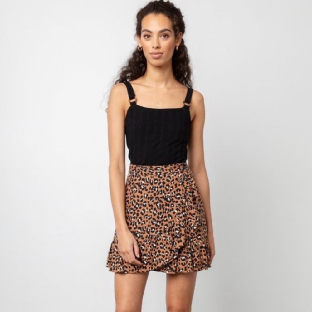 Rails Maci Golden Leopard Wrap Skirt